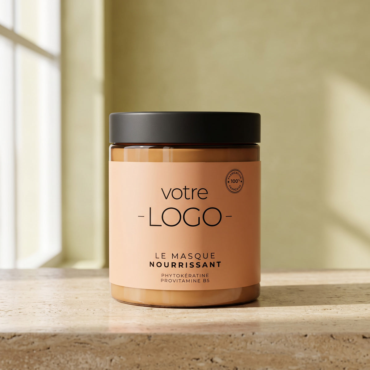 Masque Nourrissant 500ml — pot ambré 500 ml, étiquette à votre marque